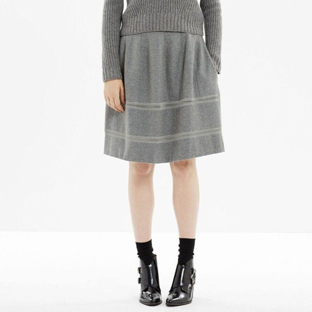 Madewell Women's Turnout Structured Wool Blend Full Skirt  Size 6  Office Work
